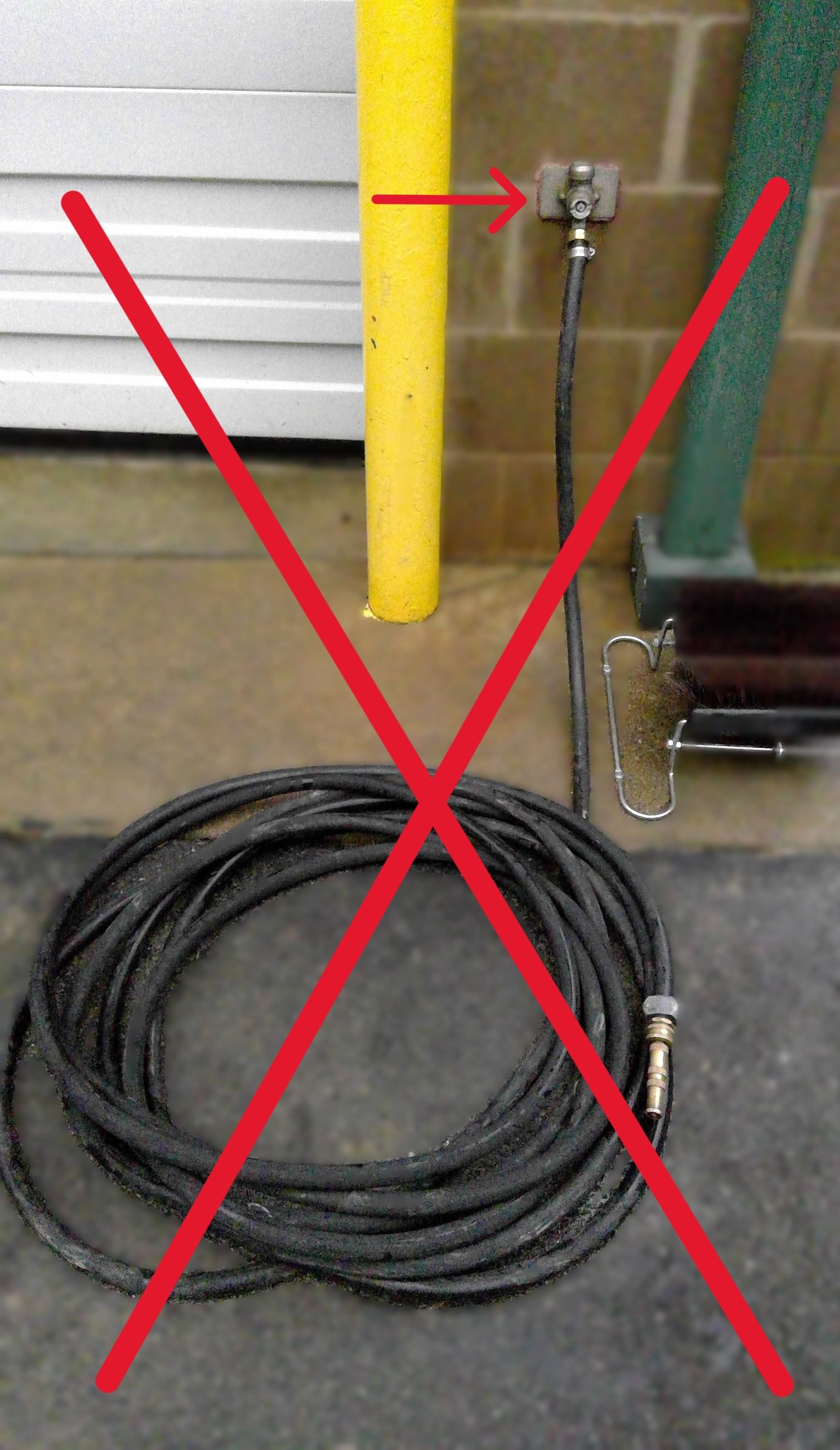 Hose bib connected